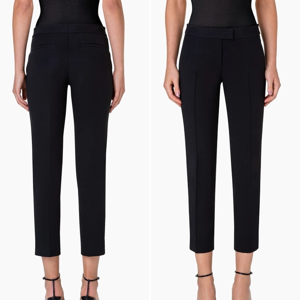 Akris Punto Frankie Black Cropped Slim Pants Size 8